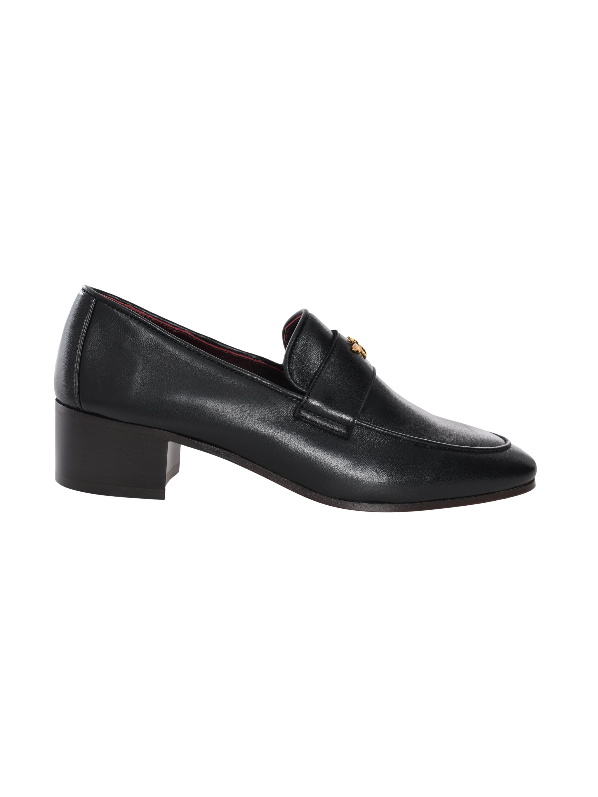 BLACK LEATHER HEELED FLANEUR