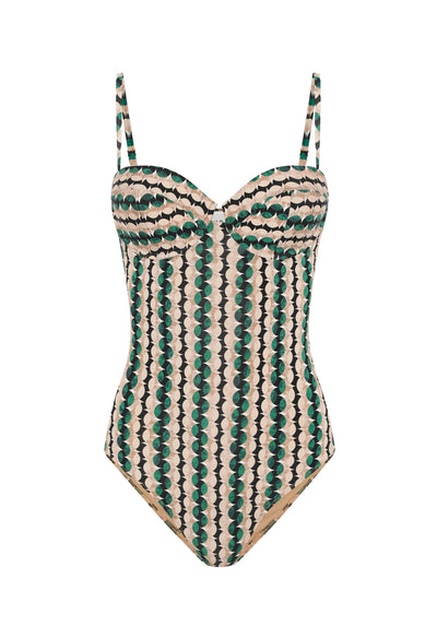 Evarae Women's Green Holly Graphic-print Swimsuit