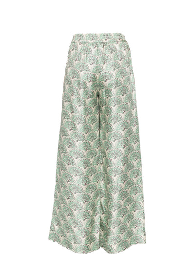 PALAZZO PANTS SILK TWILL FANS