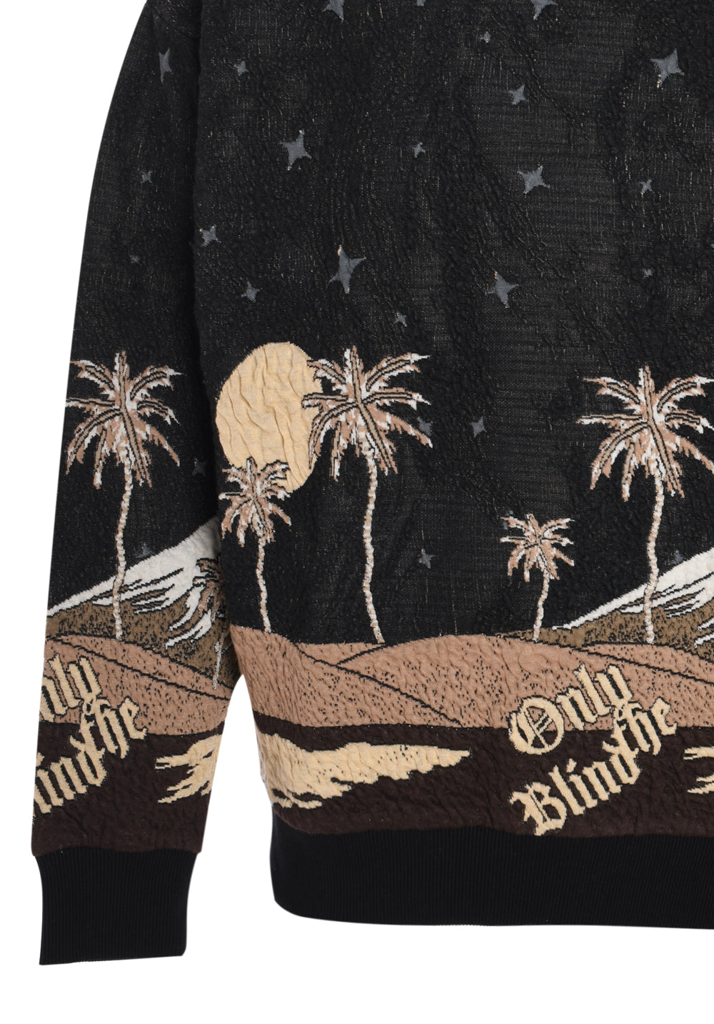 ONLY THE BLIND SEPIA MOUNTAIN JACQUARD CREWNECK