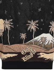 ONLY THE BLIND SEPIA MOUNTAIN JACQUARD CREWNECK