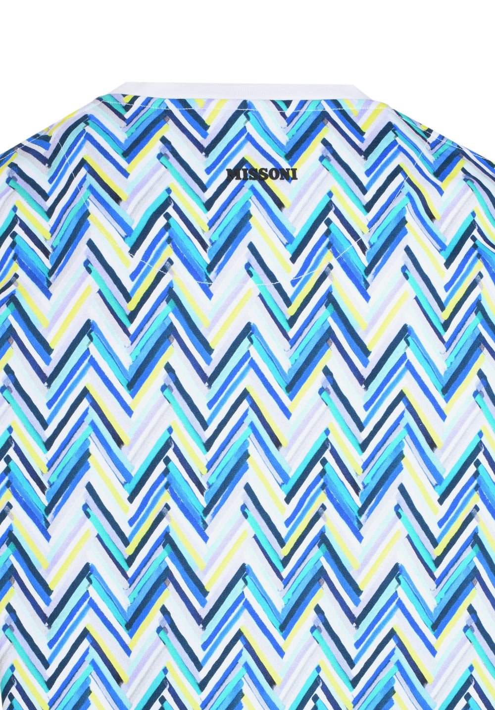 Crew-neck T-shirt in cotton with zigzag print