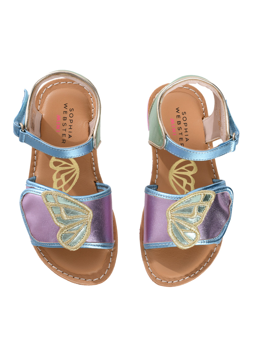 Sophia Webster Mini Girls Pink Leather Butterfly Sandals