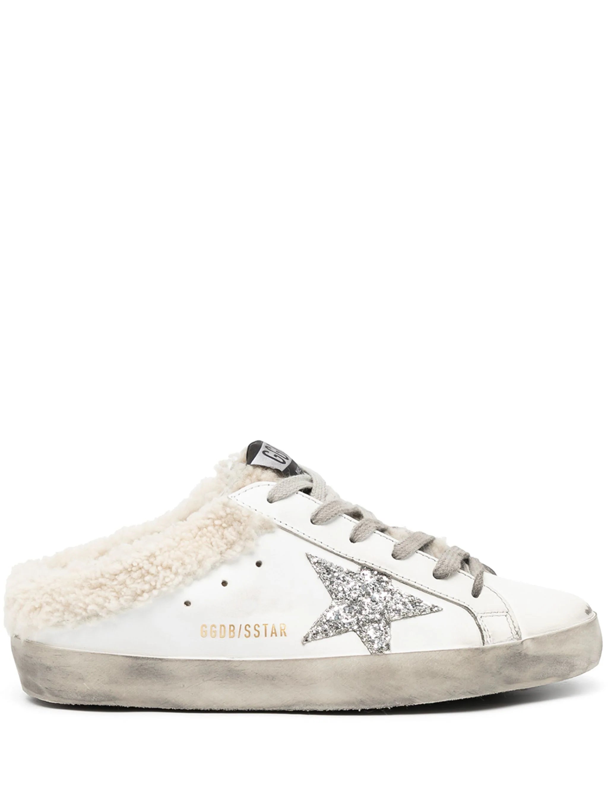 SUPER-STAR SABOT LEATHER UPPER GLITTER STAR SHEARLING LINING