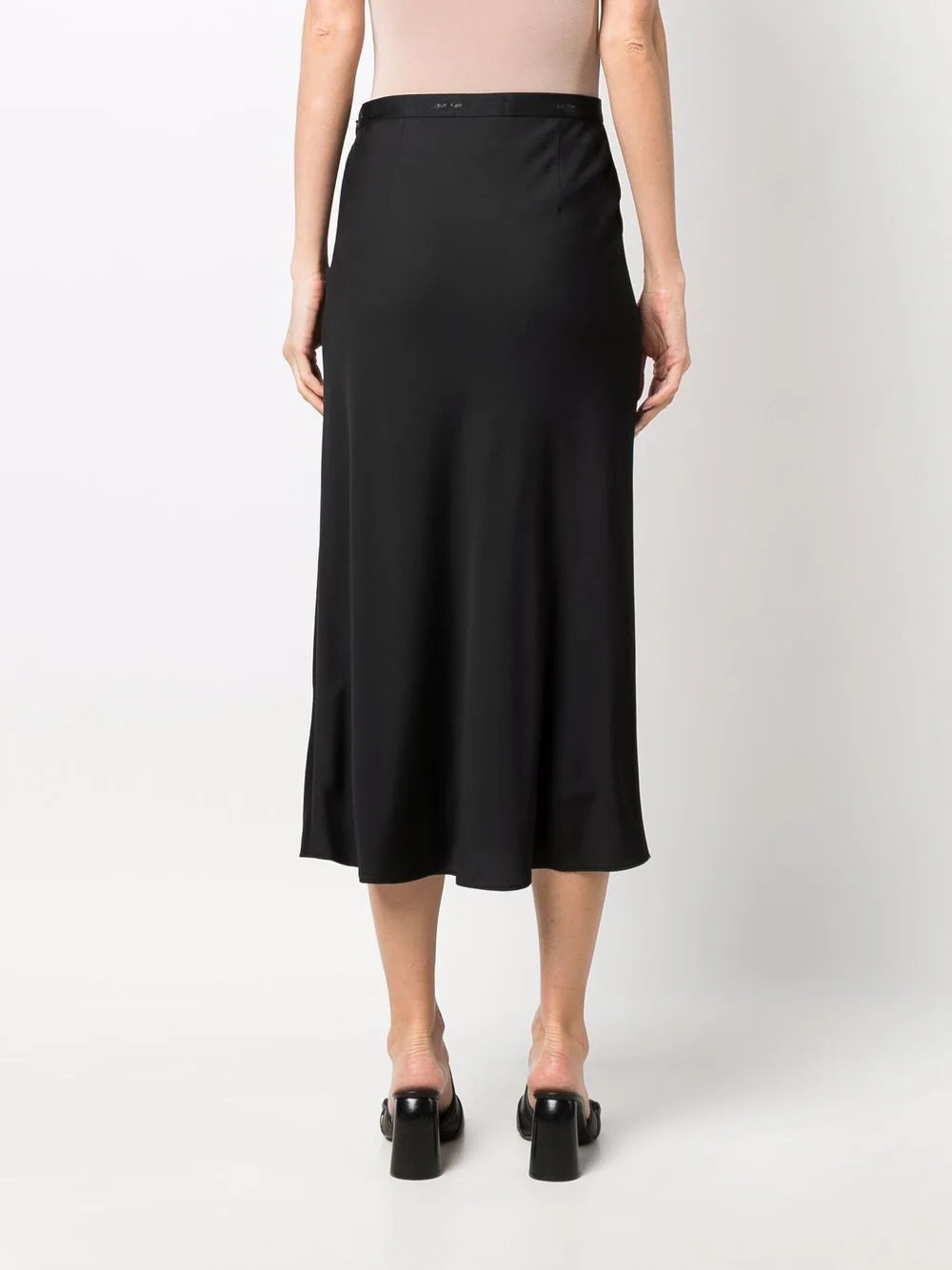 Logo-waistband midi skirt