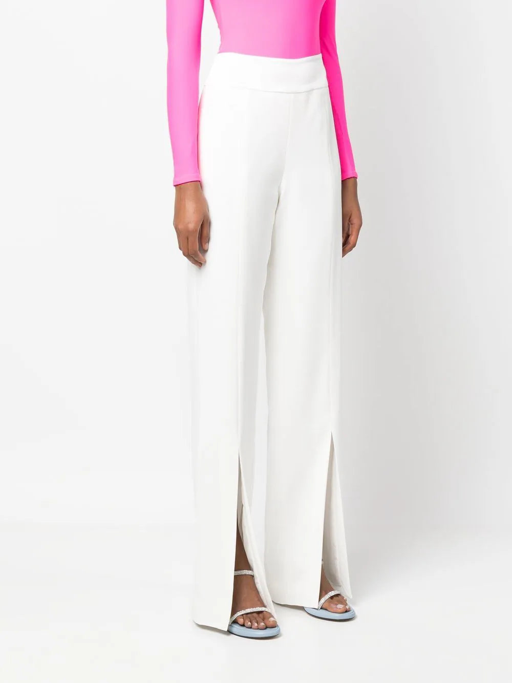 ARIAH CREPE SATIN COMBOFRONT SLIT PANT