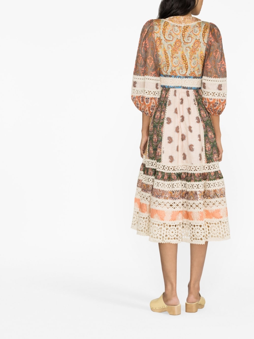 ZIMMERMANN Devi ruffled crocheted cotton midi dress