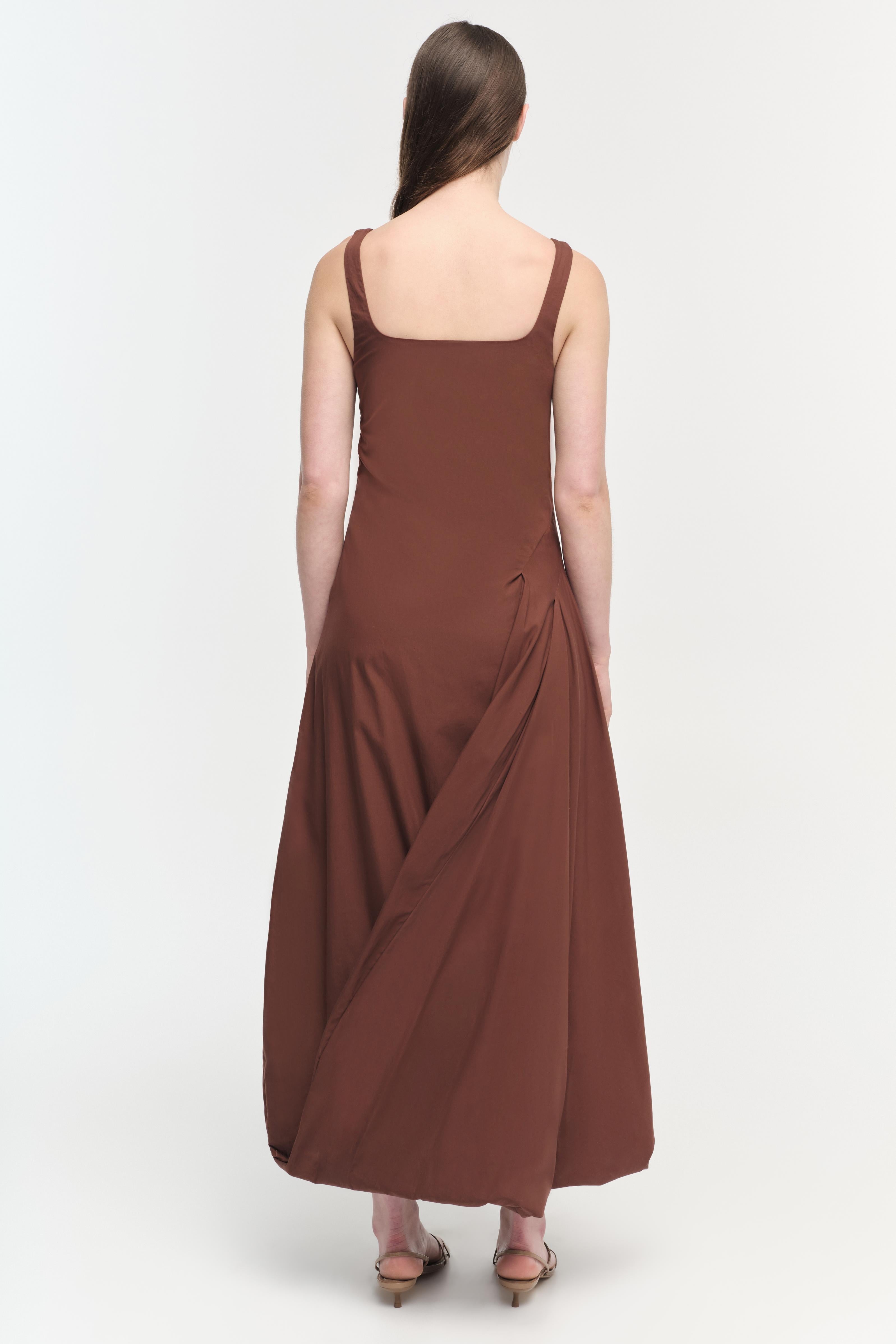 OLIVIA S/L DRAPED MIDI DRESS