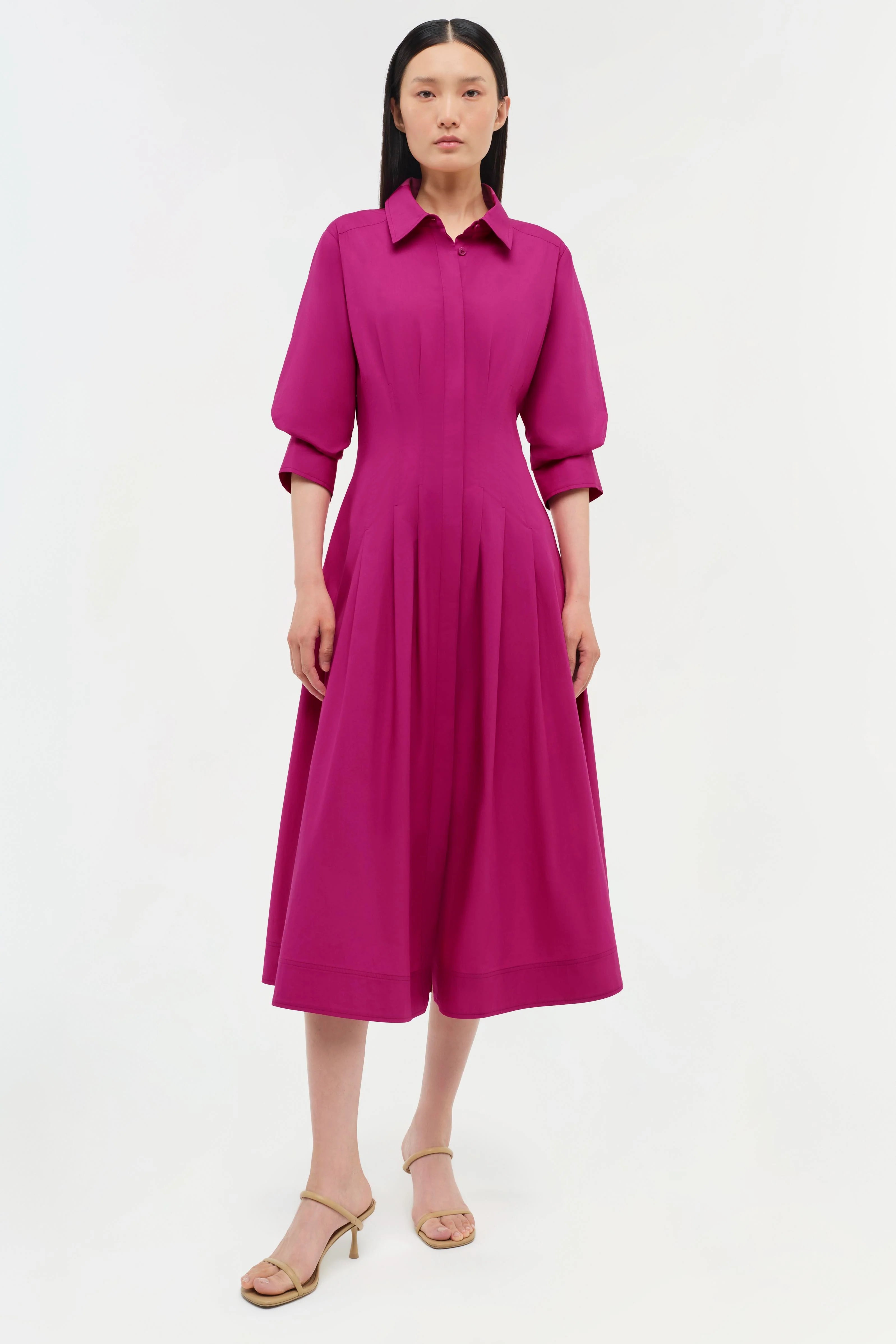 JAZZ PINTUCK MIDI DRESS