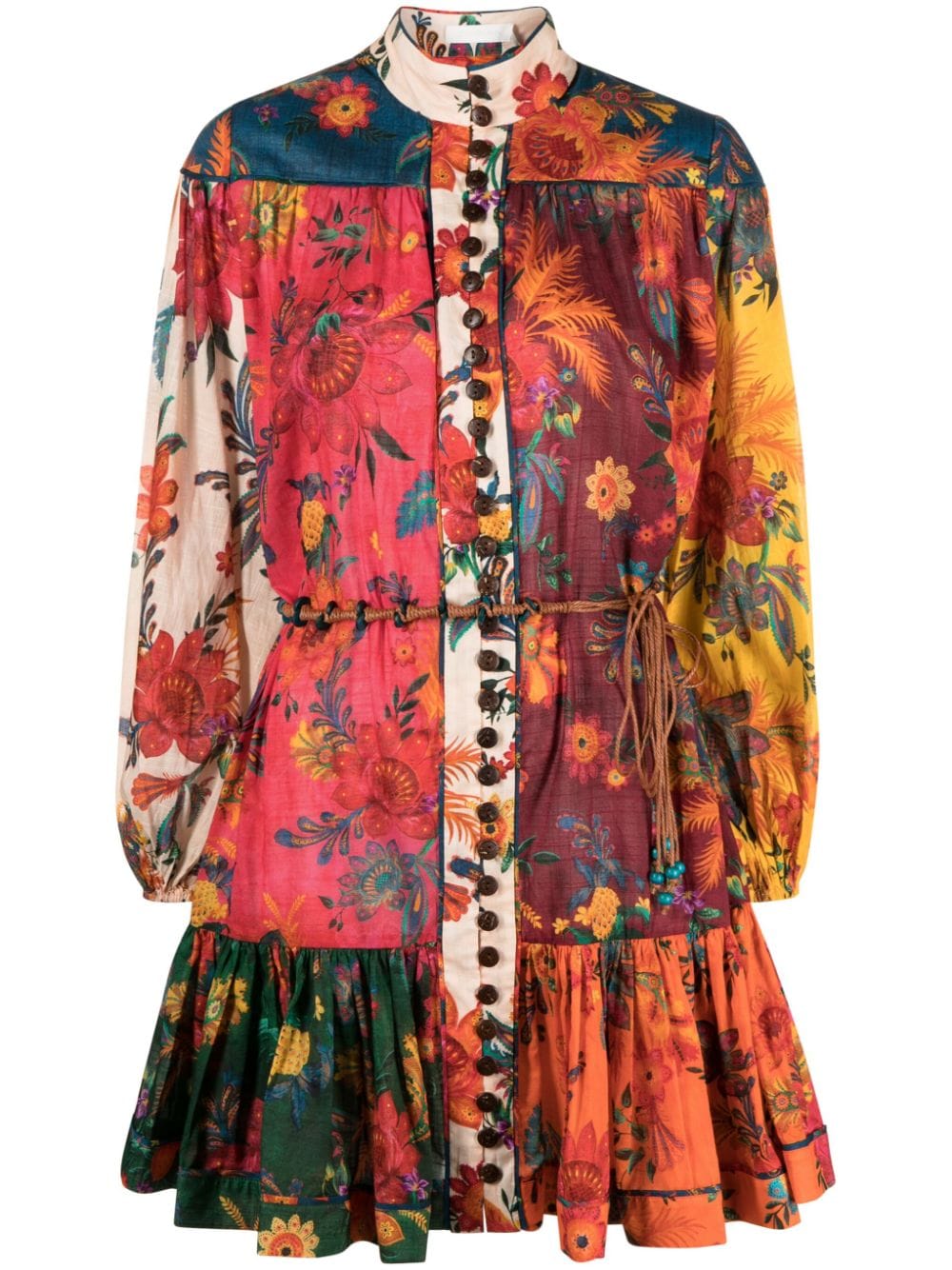 ZIMMERMANN floral-print belted mini dress