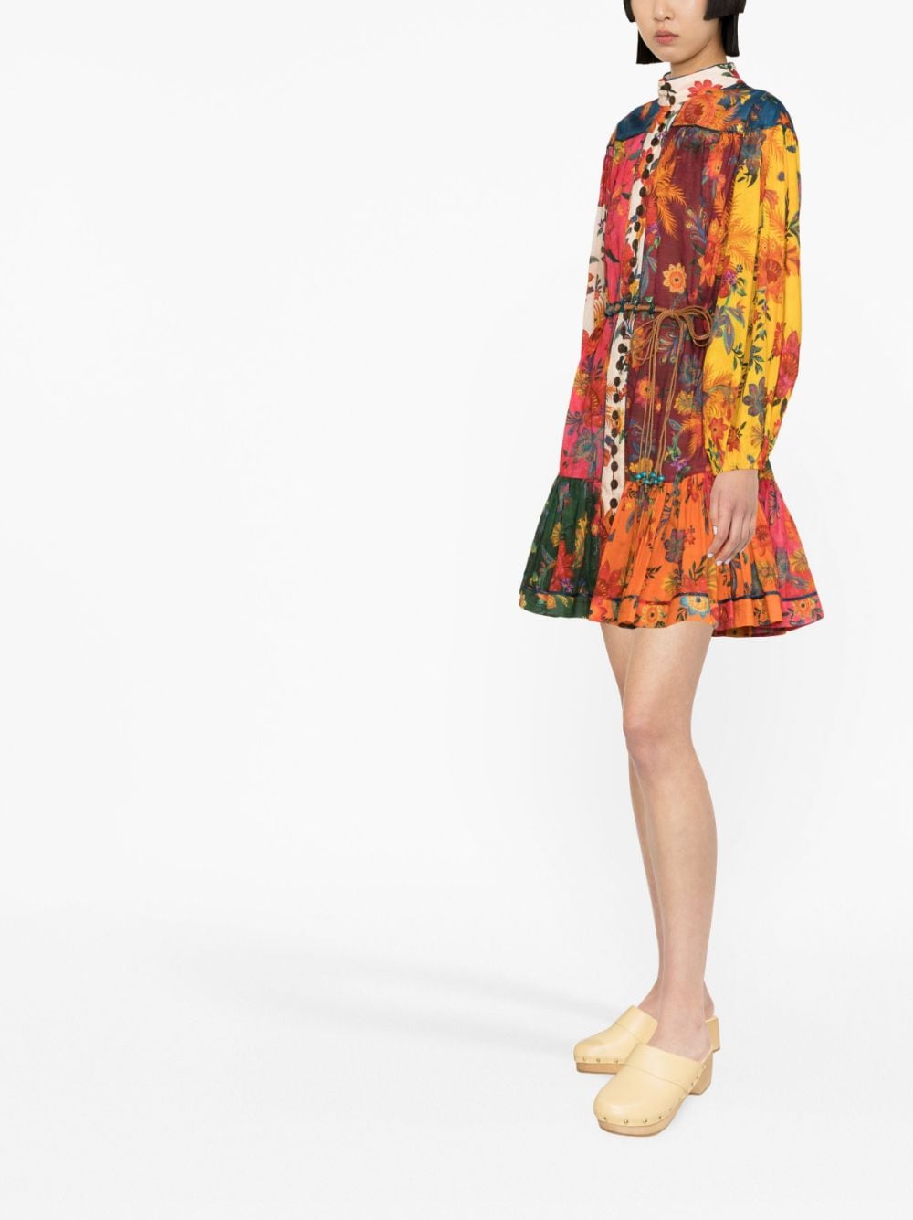 ZIMMERMANN floral-print belted mini dress