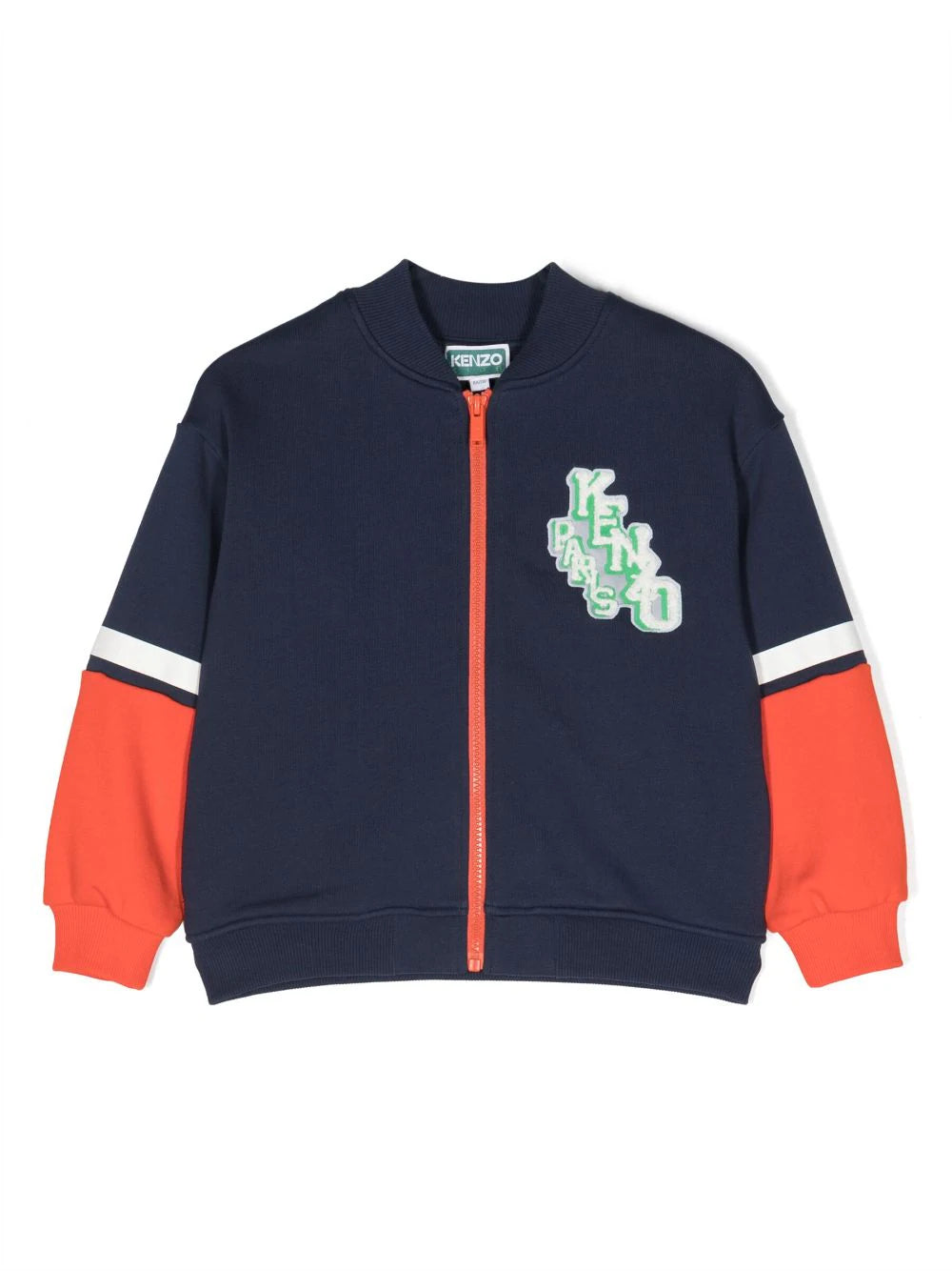 logo-patch zip-up sweatshirt