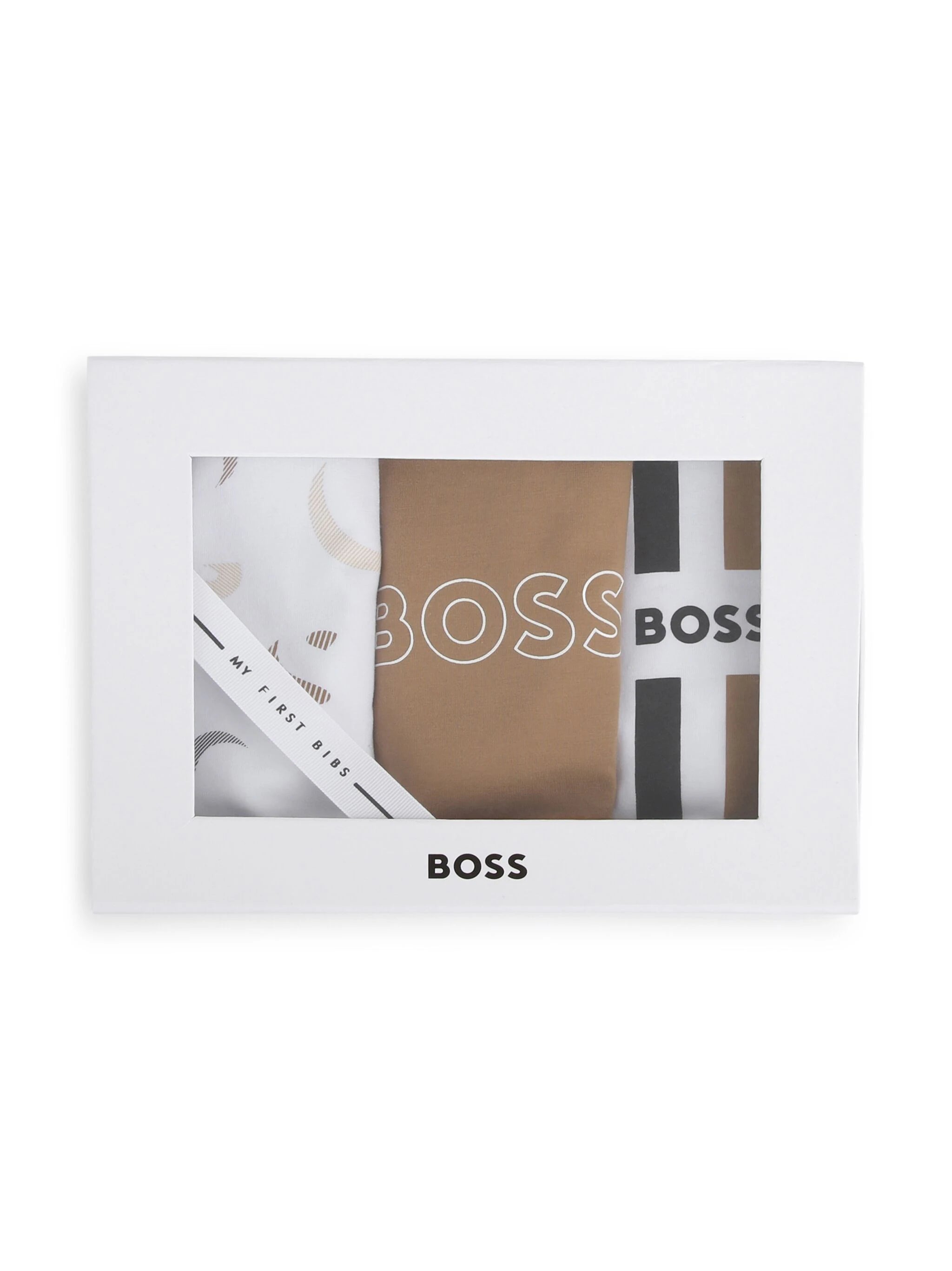 BOSS Kidswear logo-print cotton bibs (pack of three)