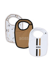 BOSS Kidswear logo-print cotton bibs (pack of three)