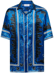 bandana-print satin shirt