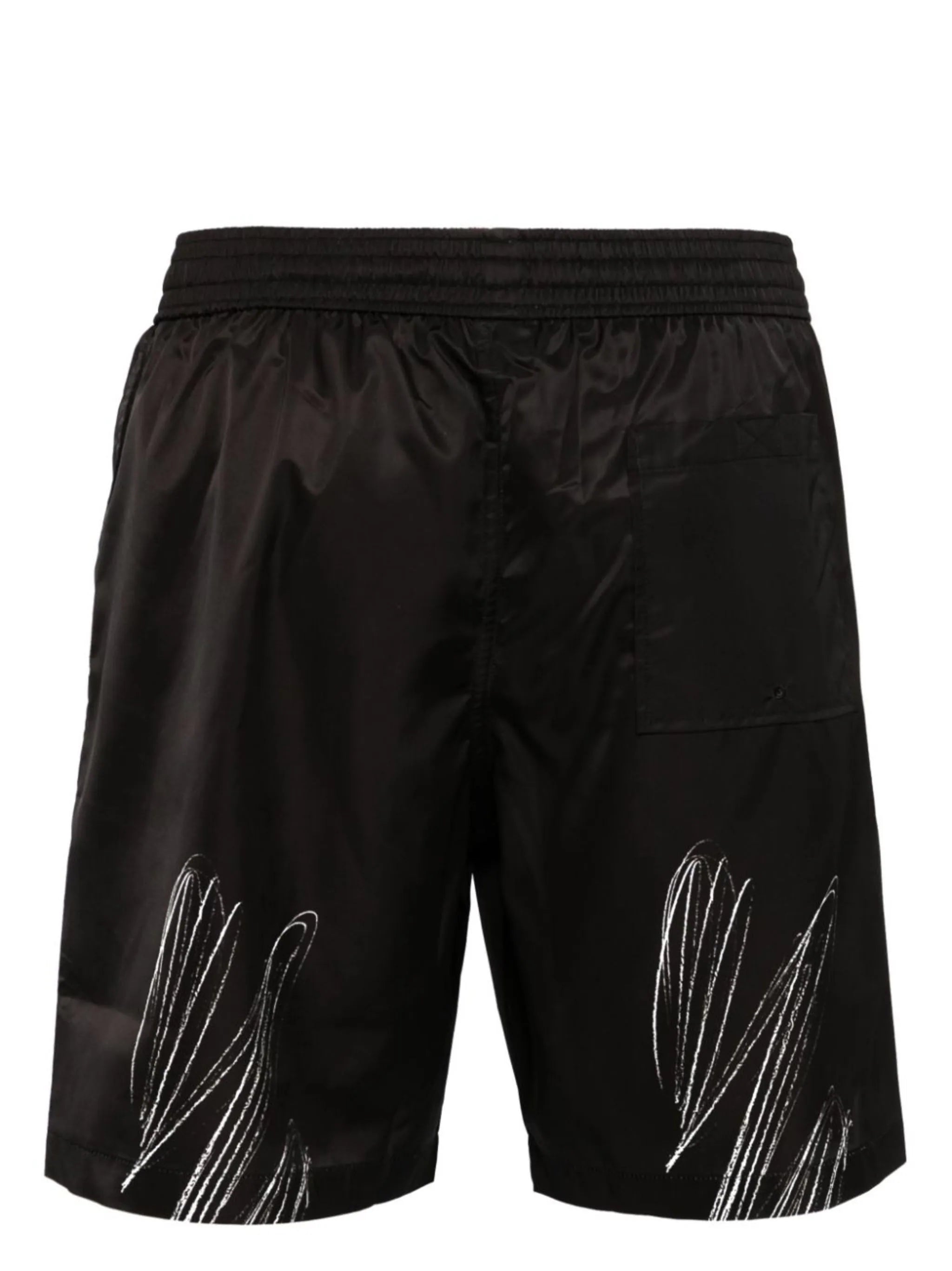 SCRIBBLE DIAGS SURFER SWIMSHO BLACK WHIT