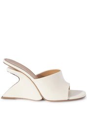 Jug wedge-heel leather mules