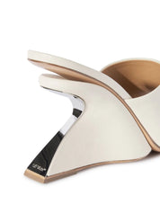 Jug wedge-heel leather mules