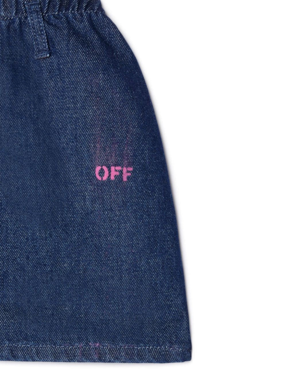 OFF STAMP PLAIN DENIM SKIRT