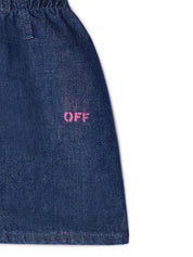 OFF STAMP PLAIN DENIM SKIRT