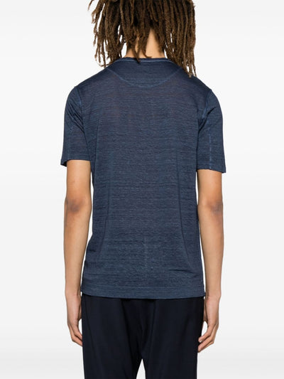 round-neck linen T-shirt