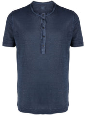 round-neck linen T-shirt