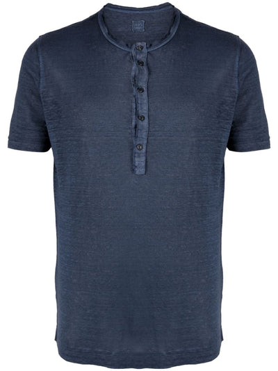 round-neck linen T-shirt