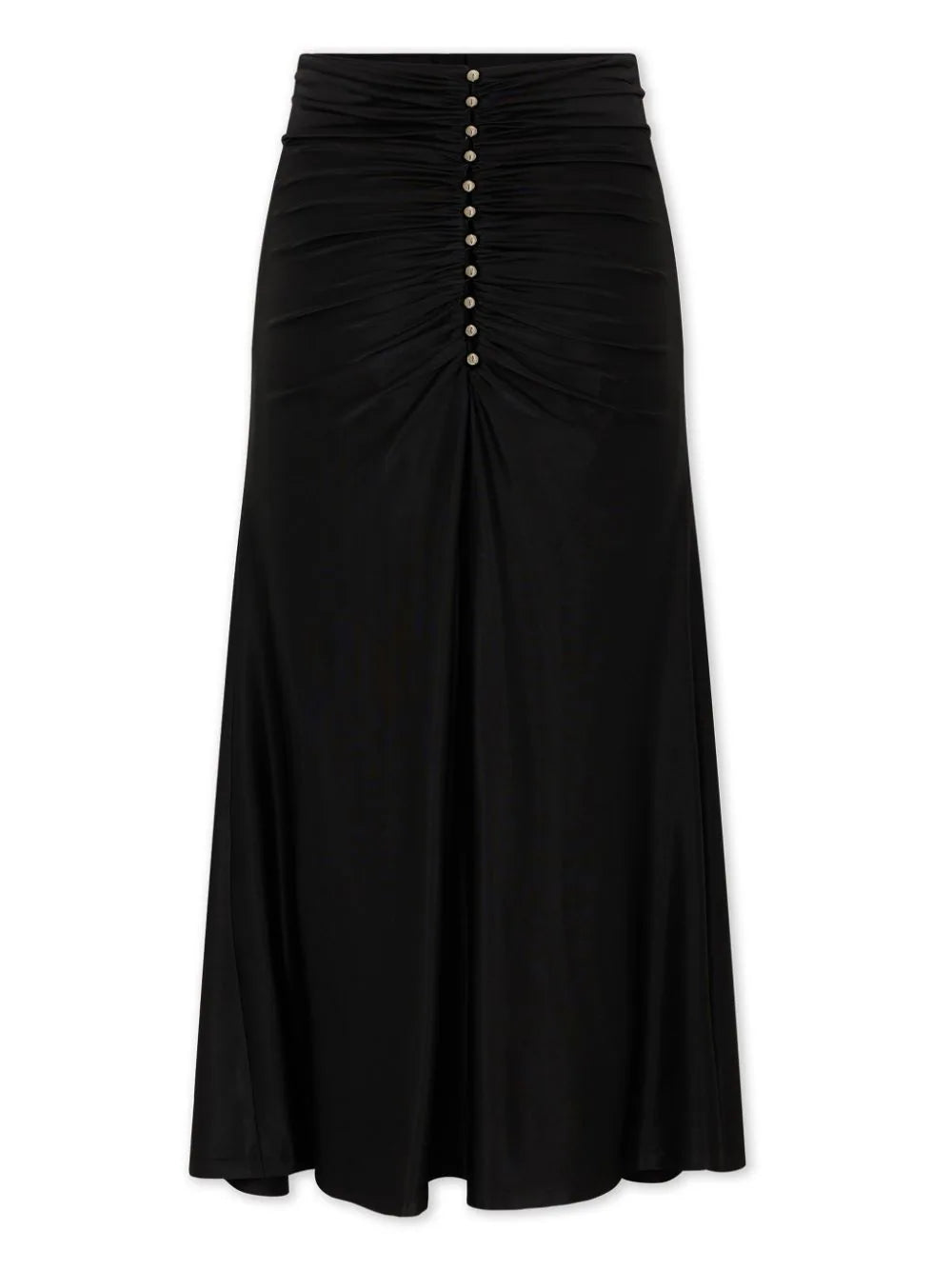 button-embellished draped skirt