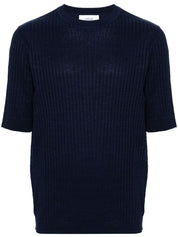 ribbed short-sleeve jumper