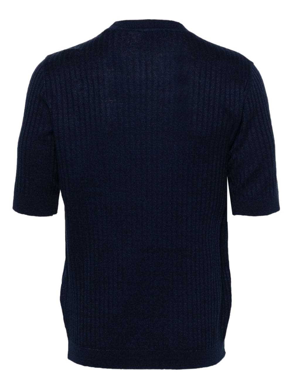 ribbed short-sleeve jumper