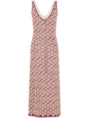 monogram-pattern scoop-neck dress