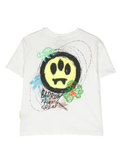 illustration-style printed cotton T-shirt