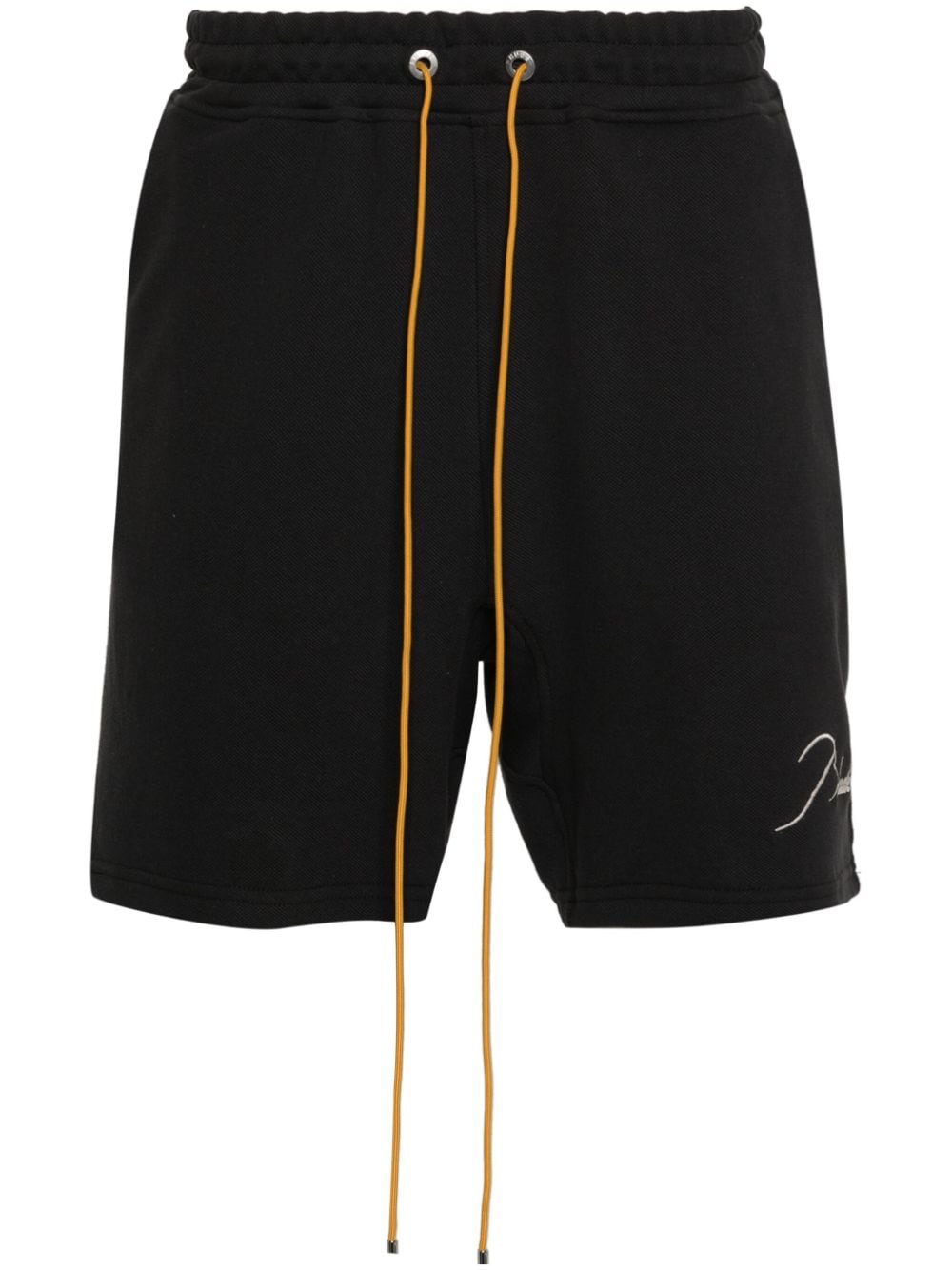 Logo-embroidered piqué shorts