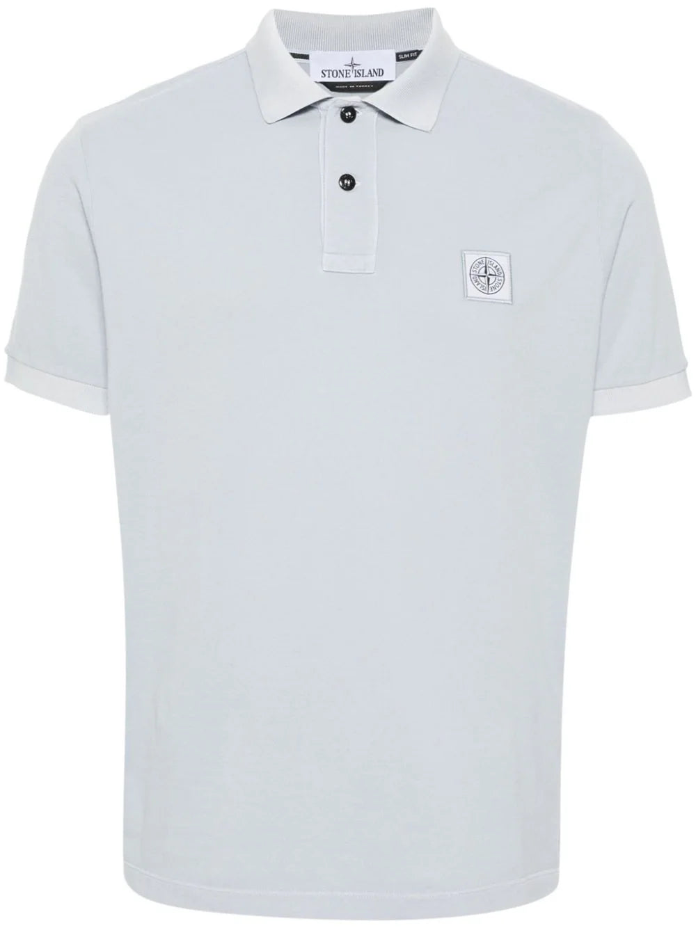 Compass-appliqué cotton polo shirt