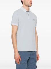 Compass-appliqué cotton polo shirt