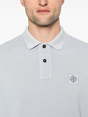 Compass-appliqué cotton polo shirt