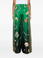 PRINTED WIDE LEG TROUSERS