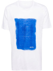 paint-print linen T-shirt