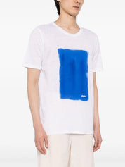 paint-print linen T-shirt