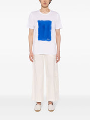 paint-print linen T-shirt