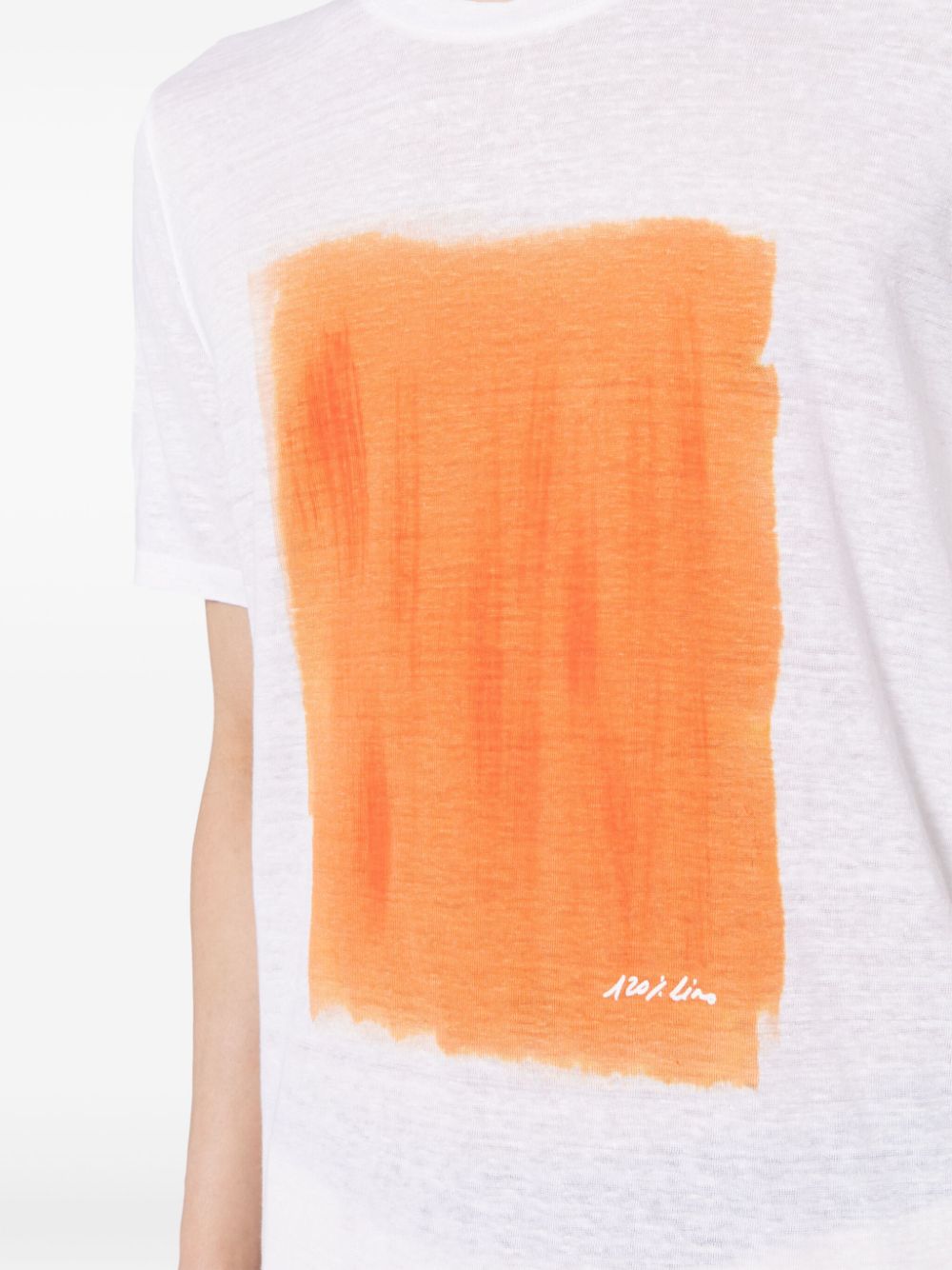 paint-print linen T-shirt