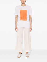 paint-print linen T-shirt