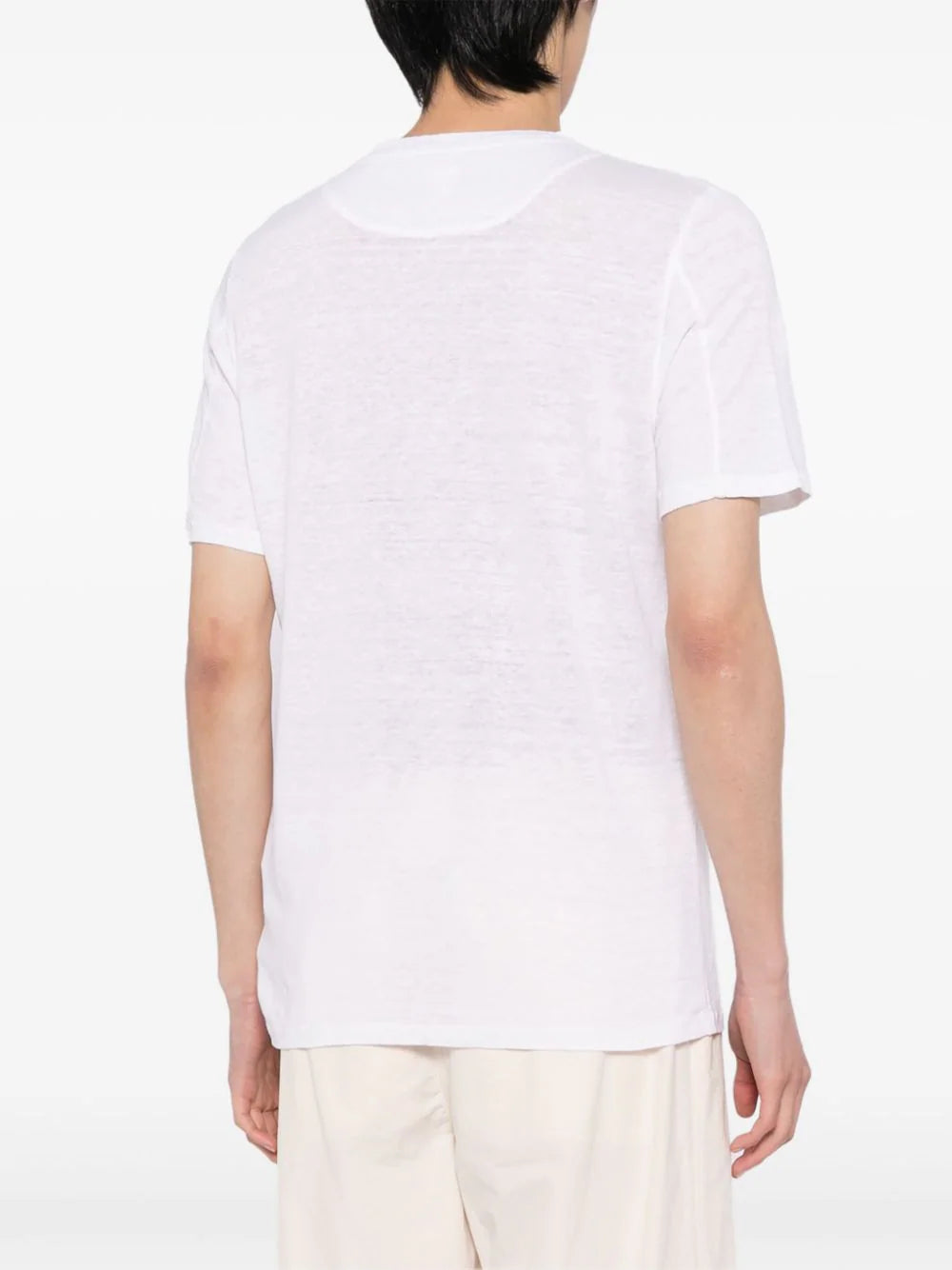 paint-print linen T-shirt