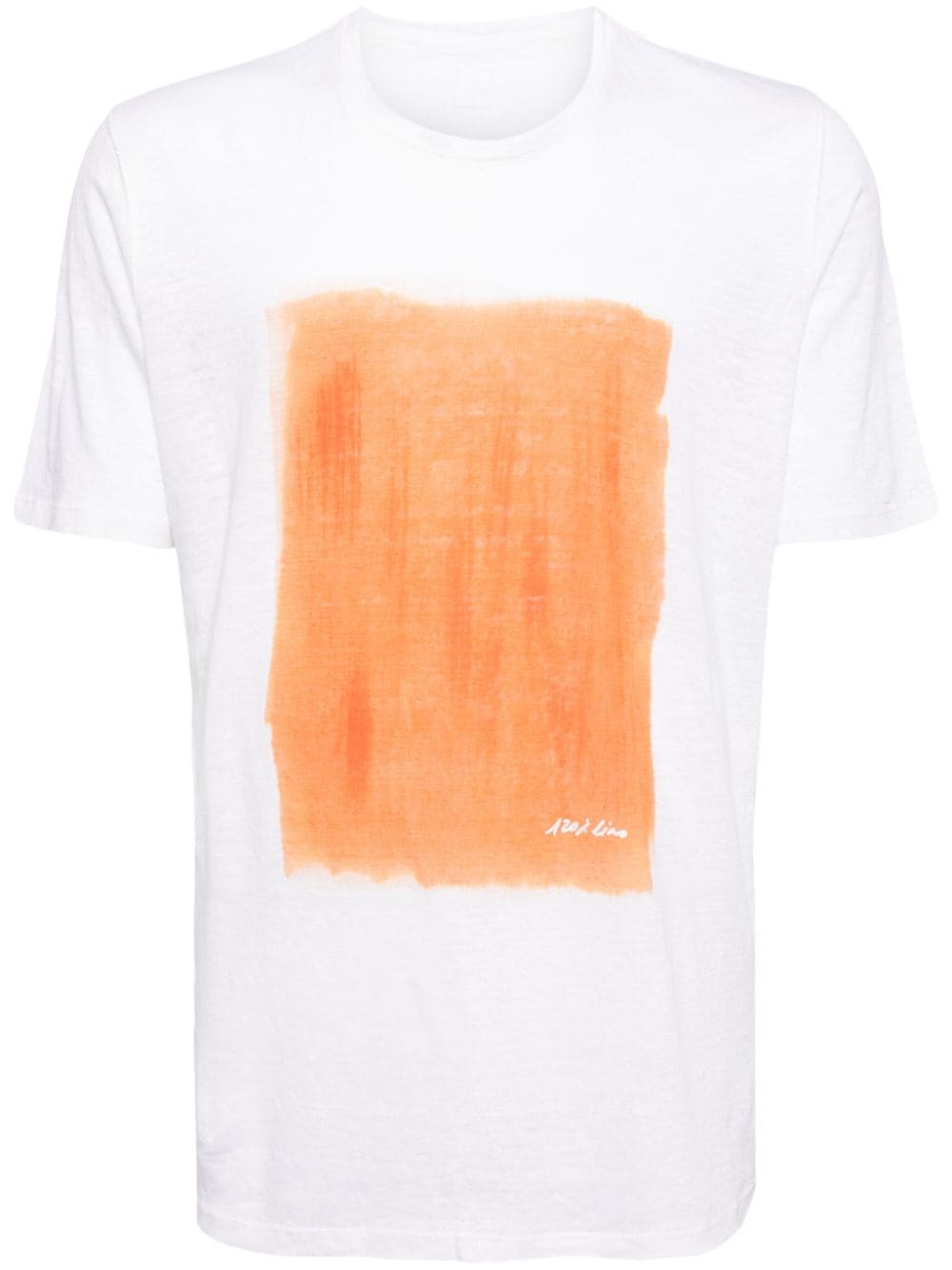 paint-print linen T-shirt