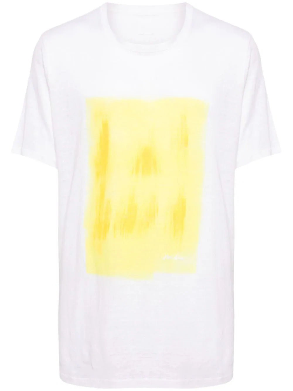 paint-print linen T-shirt