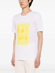 paint-print linen T-shirt