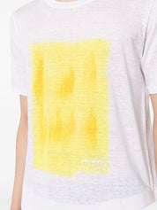 paint-print linen T-shirt