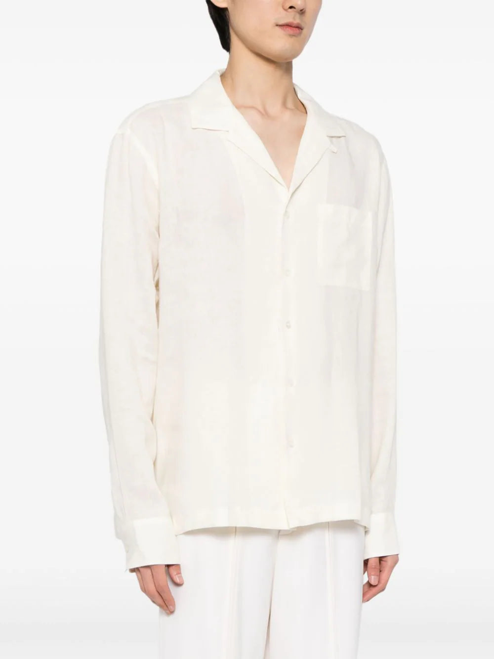 Long-sleeve linen shirt