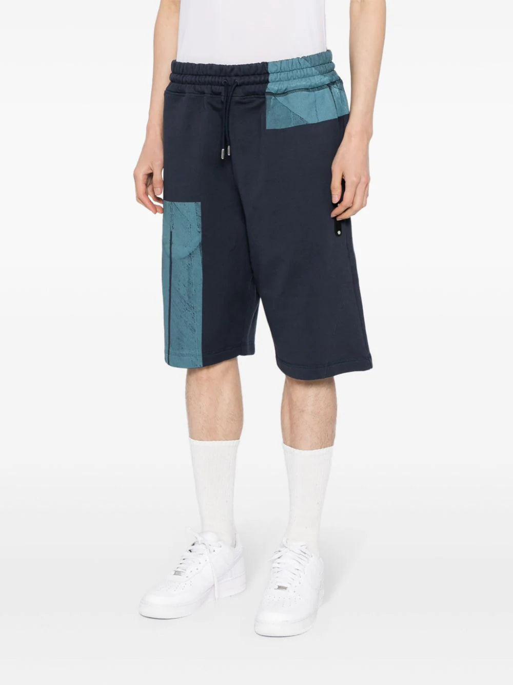 Strand colour-block cotton track shorts