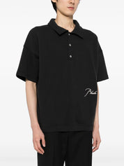 RHUDE PIQUE SNAP SHORT SLEEVE BLACK